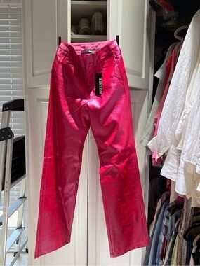 ROTATE Hot Pink Faux Leather Pants size 32/0